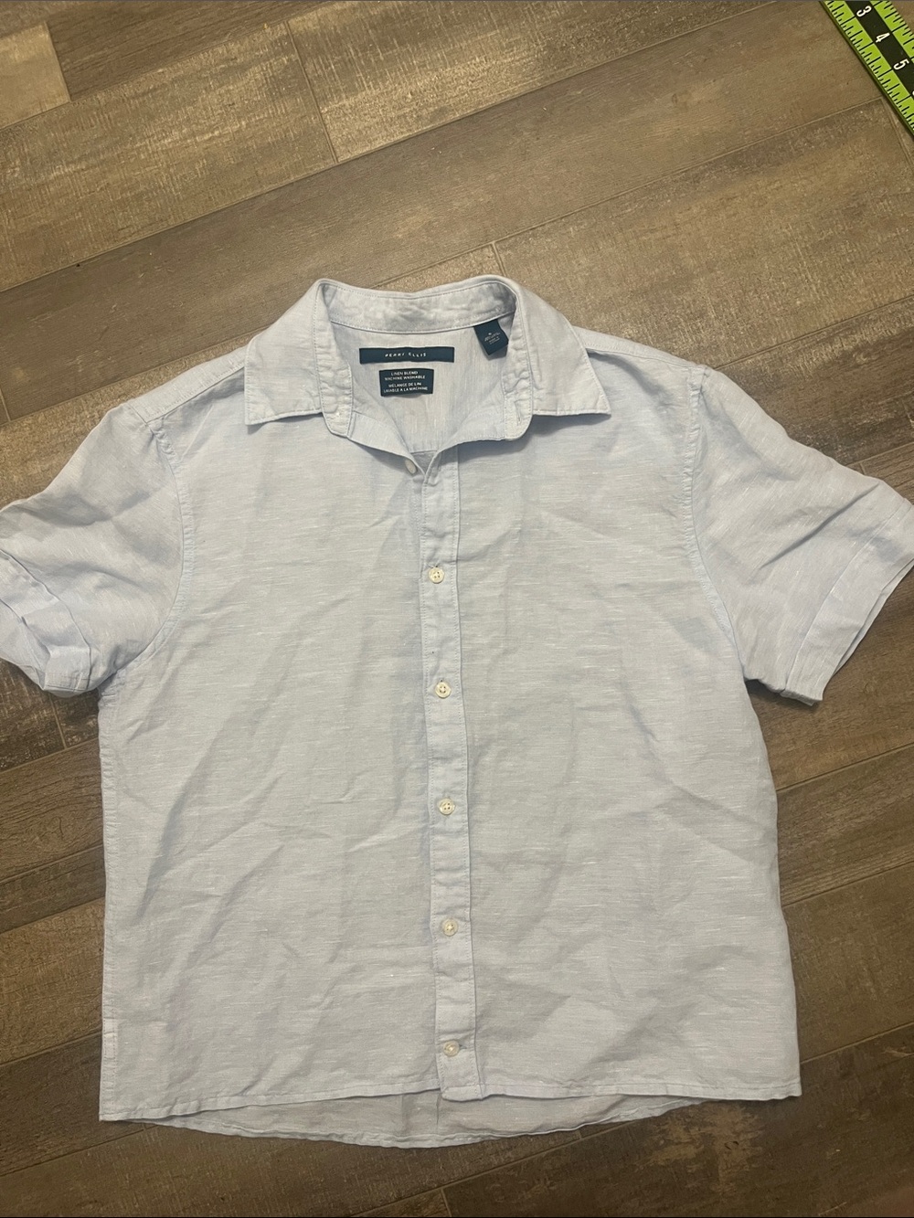 Perry Ellis Pale Blue Short-Sleeve Button Down Shirt